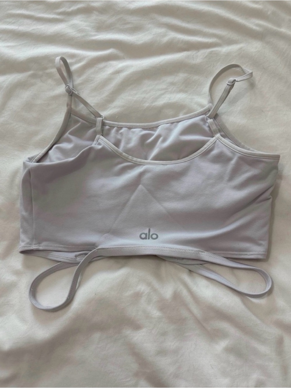 ALO Yoga Light Gray Strappy Low-Impact Sports Bralette